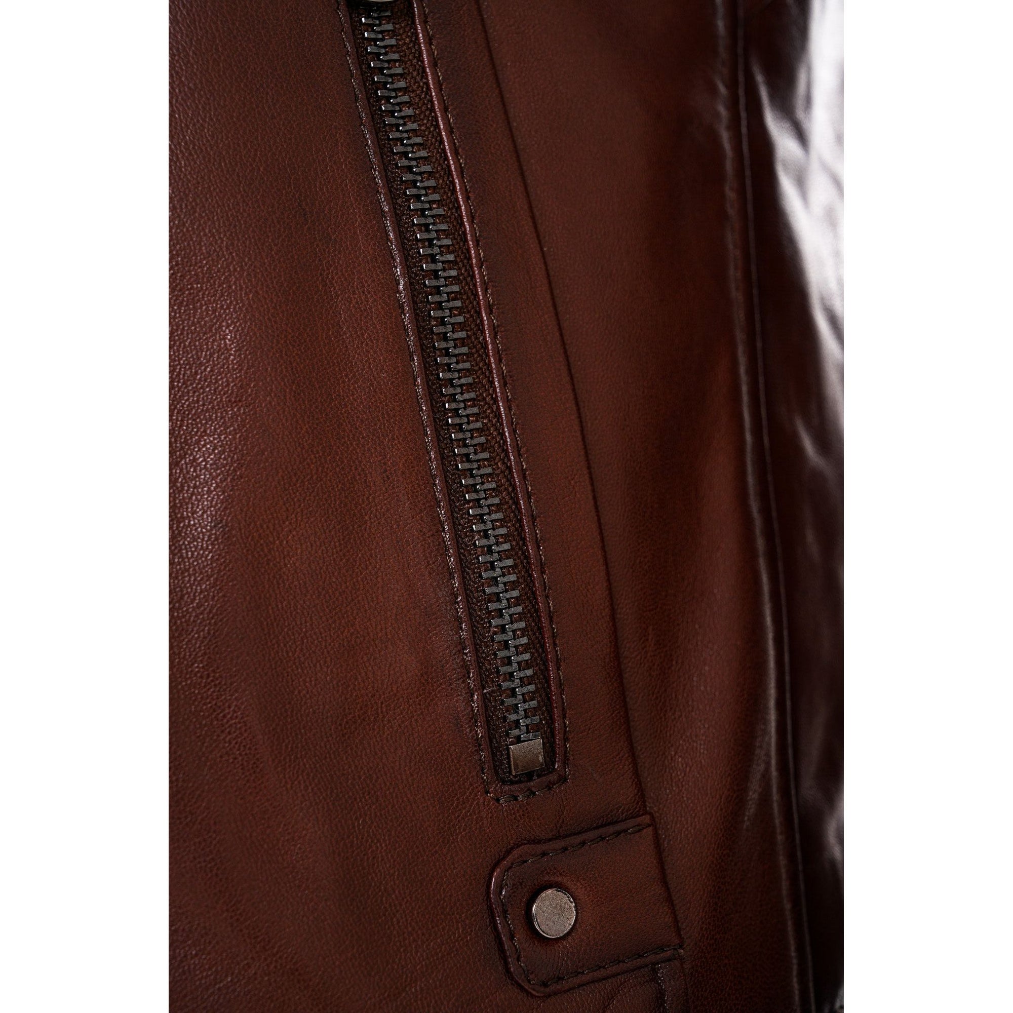 Vinci The Falcon Cognac Brown Smooth Leather Men Jacket