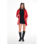 The Lioara Red Leather Women Jacket