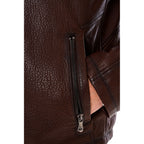 Vinci The Falcon Brown Pebbled Leather Men Jacket
