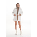 Vinci The Liora White Leather Women Jacket