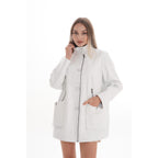 Vinci The Liora White Leather Women Jacket