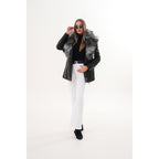The Alessia Black Leather & Fox Fur Women Jacket