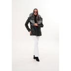 The Alessia Black Leather & Fox Fur Women Jacket