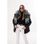 The Alessia Black Leather & Fox Fur Women Jacket
