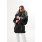 The Alessia Black Leather & Fox Fur Women Jacket