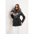 The Alessia Black Leather & Fox Fur Women Jacket
