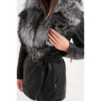 The Alessia Black Leather & Fox Fur Women Jacket