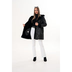 The Belluna Black Shearling Women Jacket