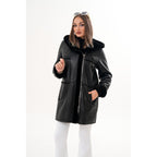 The Belluna Black Shearling Women Jacket