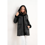 The Belluna Black Shearling Women Jacket