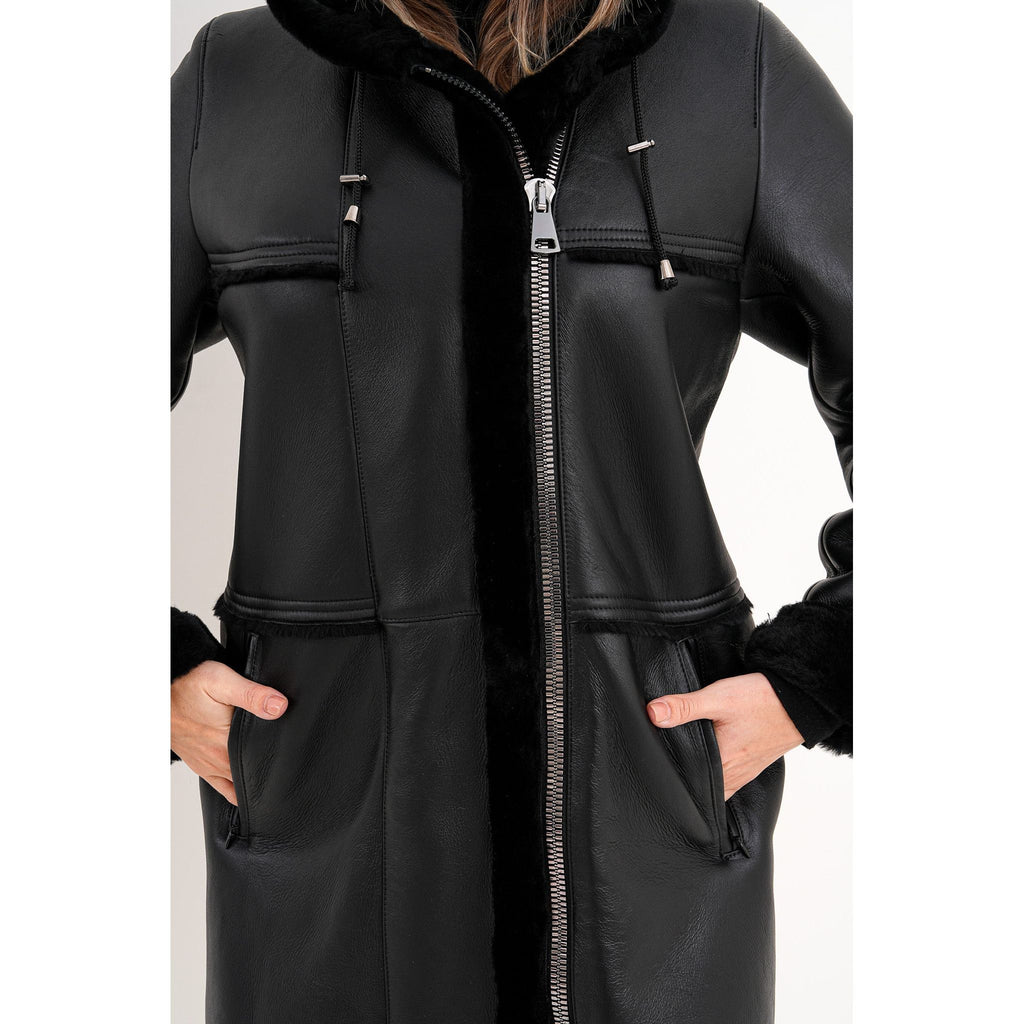 The Belluna Black Shearling Women Jacket