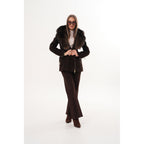 The Alessia Brown Leather & Fox Fur Women Jacket