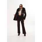 The Alessia Brown Leather & Fox Fur Women Jacket