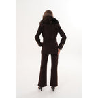 The Alessia Brown Leather & Fox Fur Women Jacket