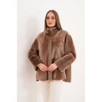 The Belluna Camel Reversible Shearling Women Jacket