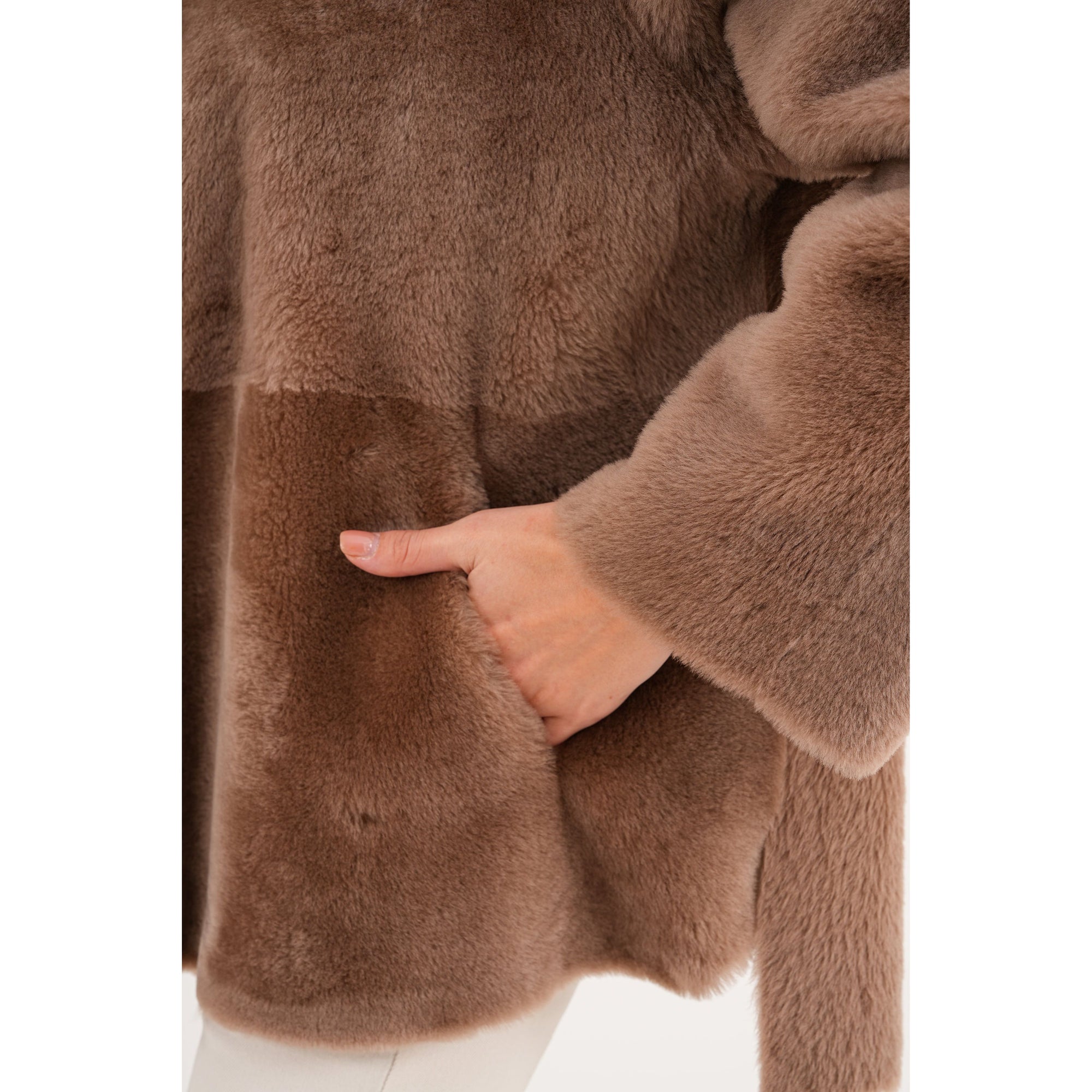 The Belluna Camel Reversible Shearling Women Jacket