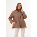 The Belluna Camel Reversible Shearling Women Jacket