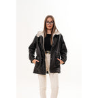 The Capri Black Hooded Leather Women Jacket