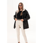 The Capri Black Hooded Leather Women Jacket