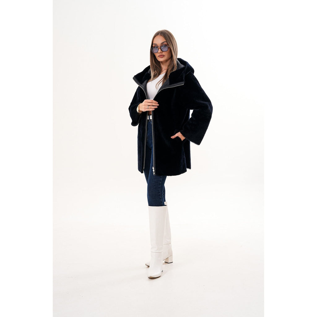 The Portofino Black Reversible Shearling Women Jacket