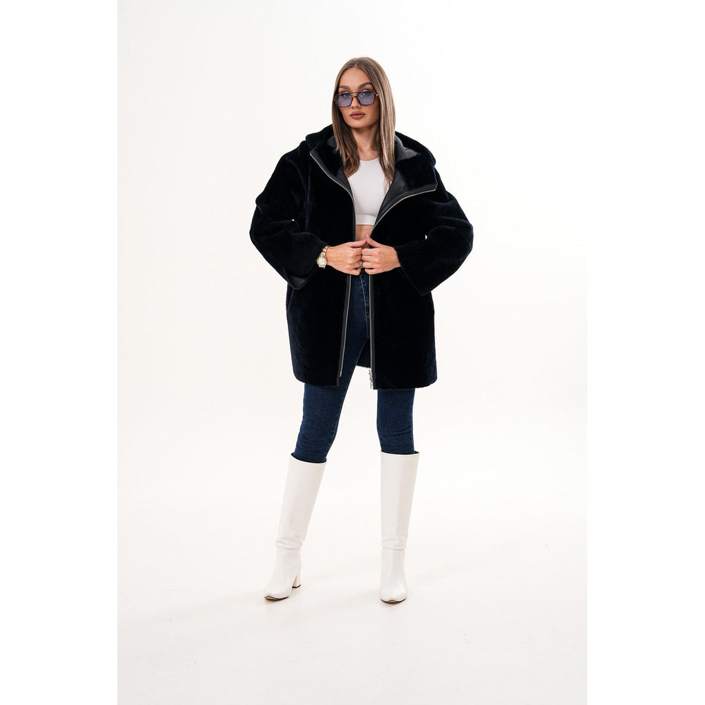 The Portofino Black Reversible Shearling Women Jacket