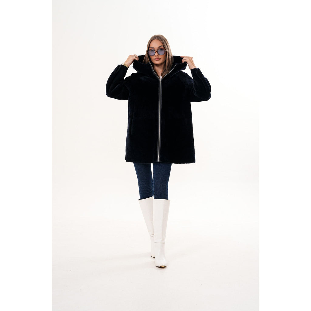 The Portofino Black Reversible Shearling Women Jacket