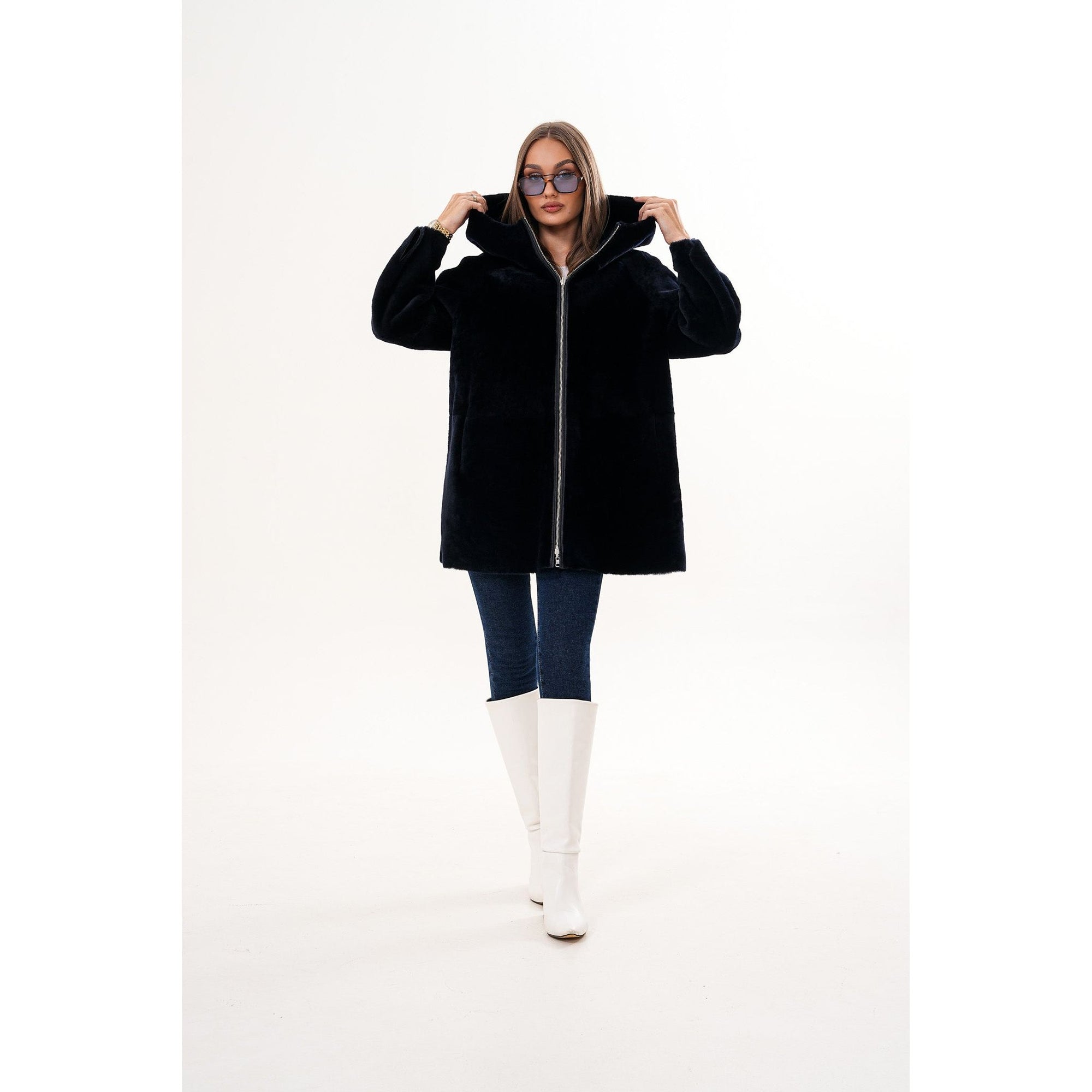 The Portofino Black Reversible Shearling Women Jacket