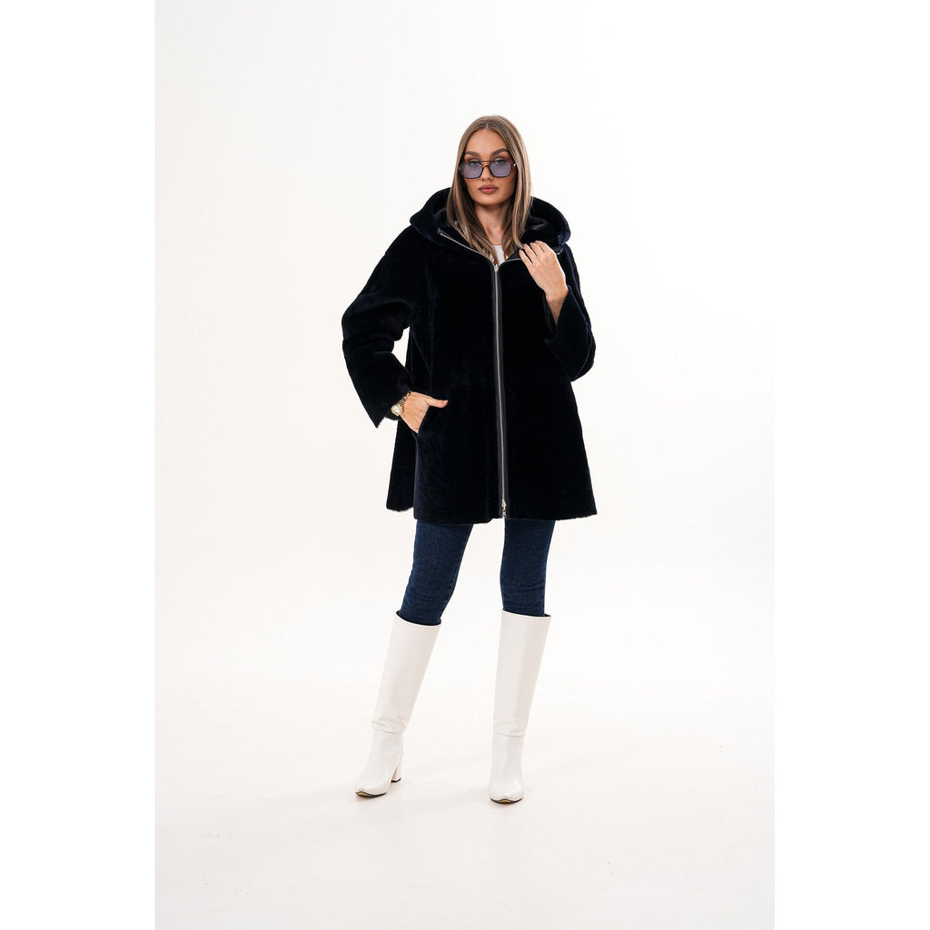 The Portofino Black Reversible Shearling Women Jacket