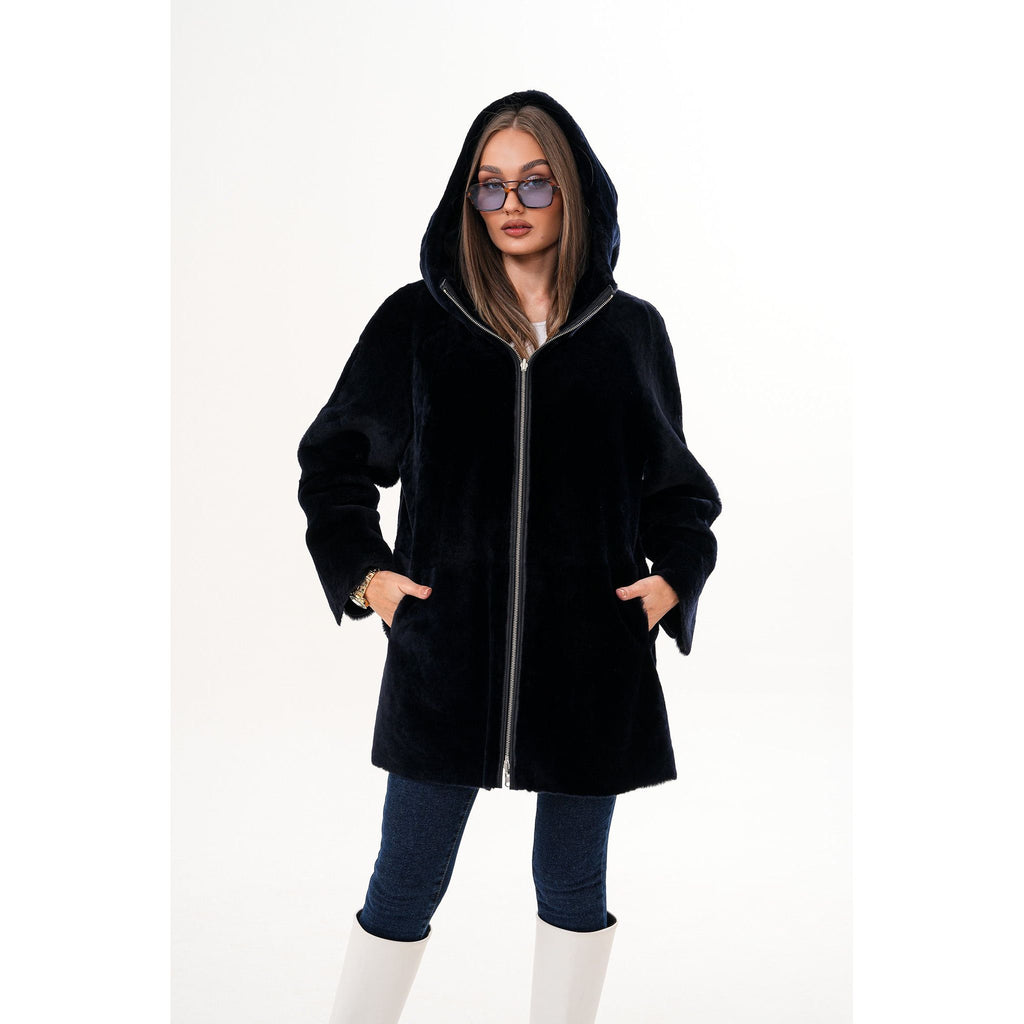 The Portofino Black Reversible Shearling Women Jacket