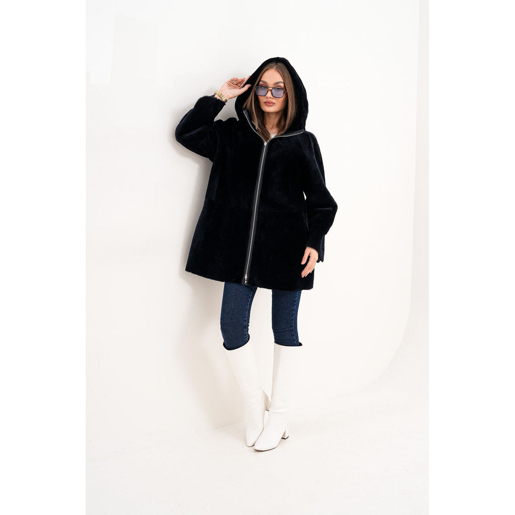 The Portofino Black Reversible Shearling Women Jacket