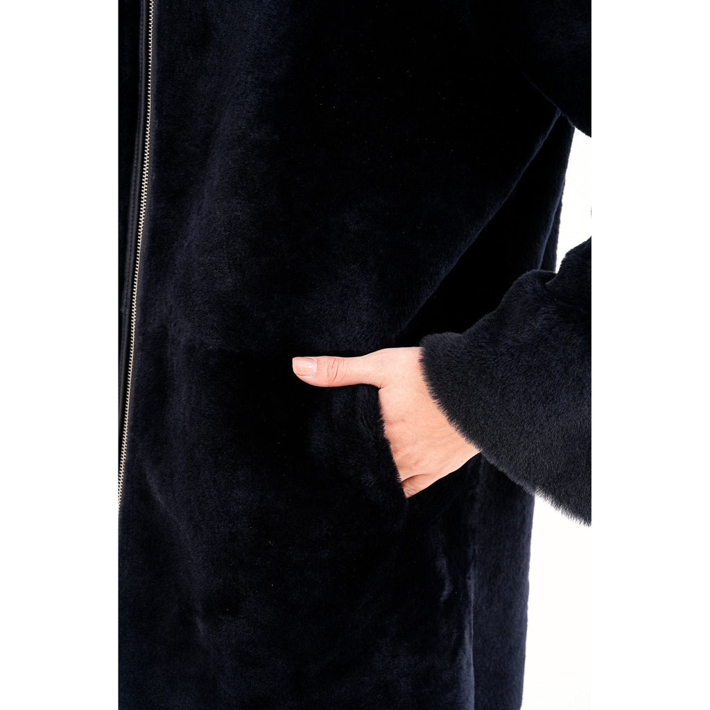 The Portofino Black Reversible Shearling Women Jacket