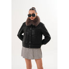 The Auretta Textured Leather Women Jacket