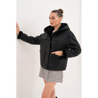 Vinci The Arlena Black Shearling Leather Women Jacket
