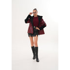 The Hudson Burgundy Leather Women Jacket