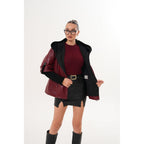 The Hudson Burgundy Leather Women Jacket