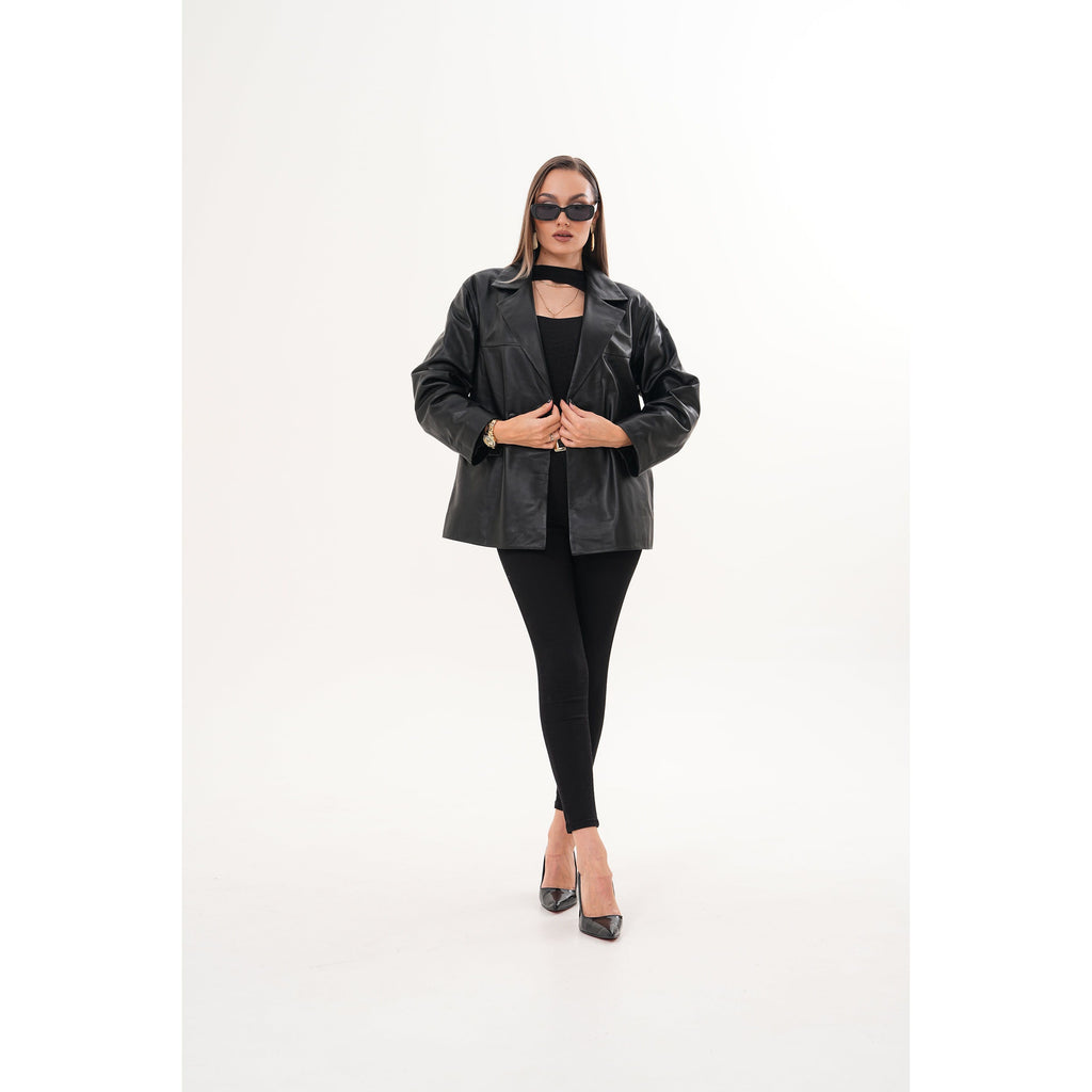 The Viva Black Leather Women Jacket