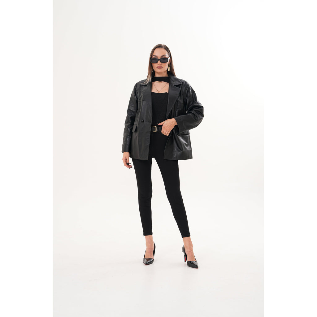 The Viva Black Leather Women Jacket