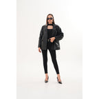 The Viva Black Leather Women Jacket