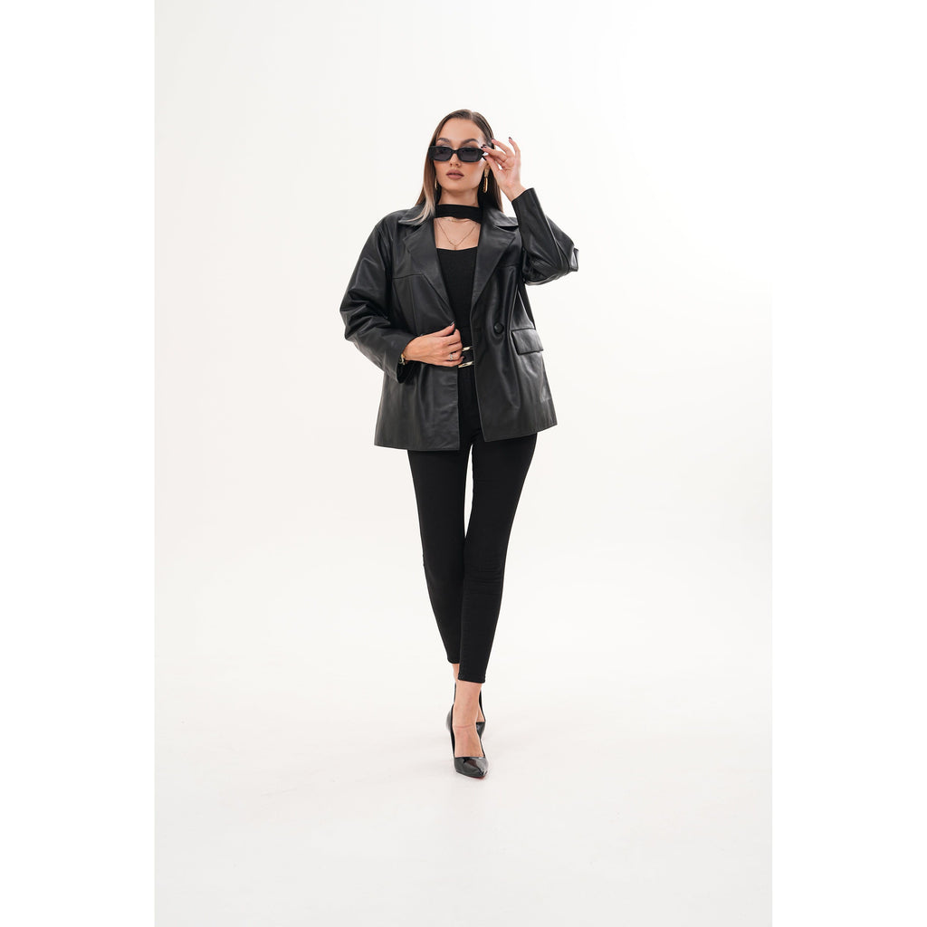 The Viva Black Leather Women Jacket