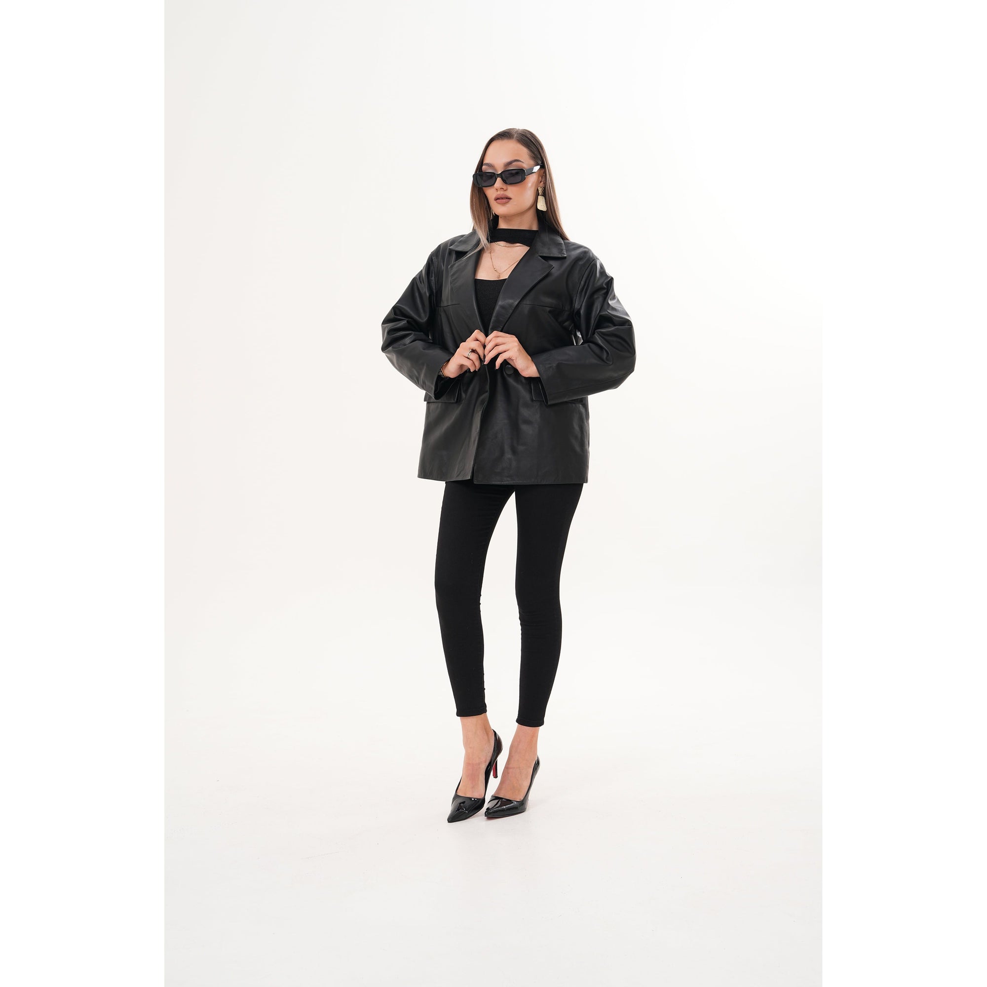 The Viva Black Leather Women Jacket