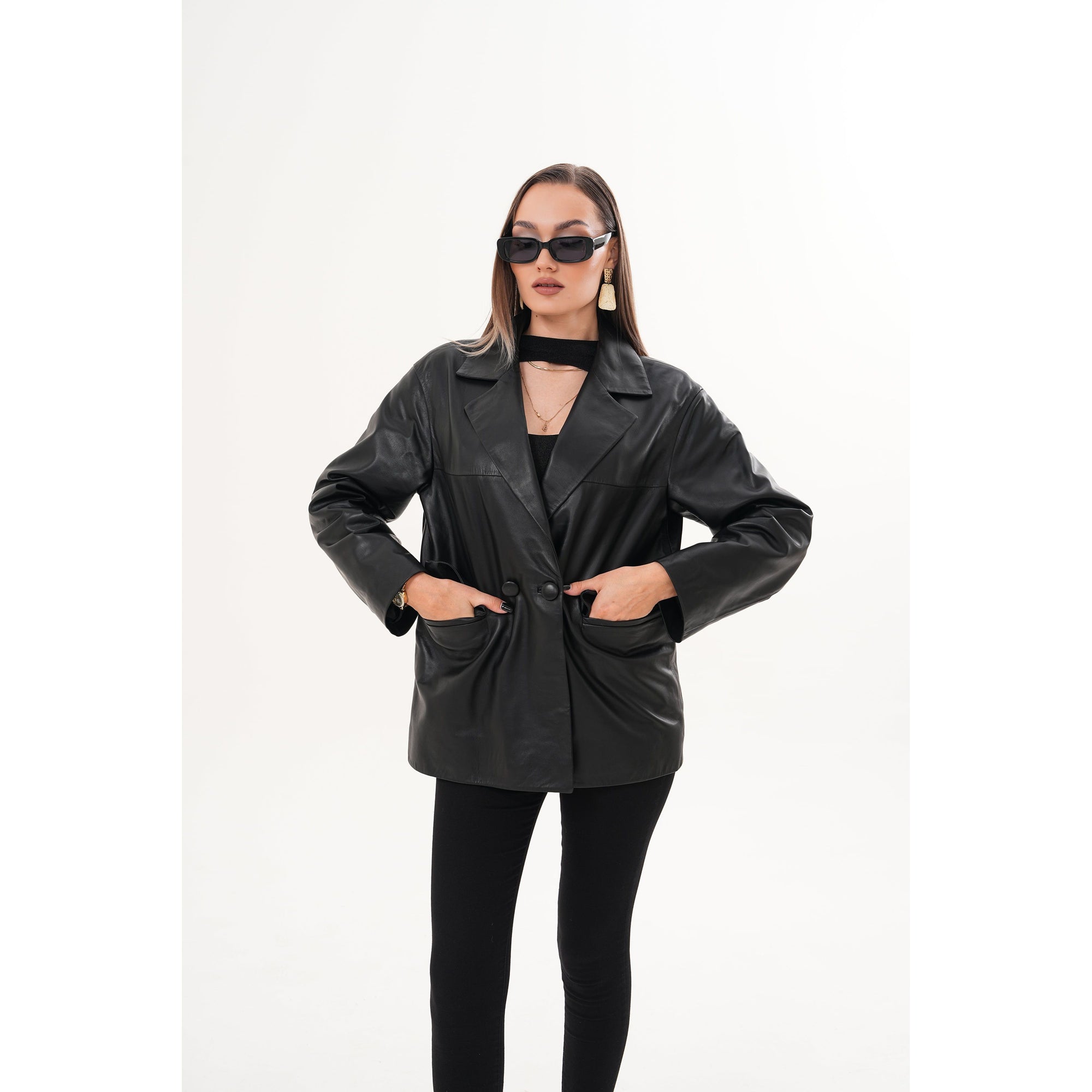 The Viva Black Leather Women Jacket