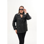 The Viva Black Leather Women Jacket