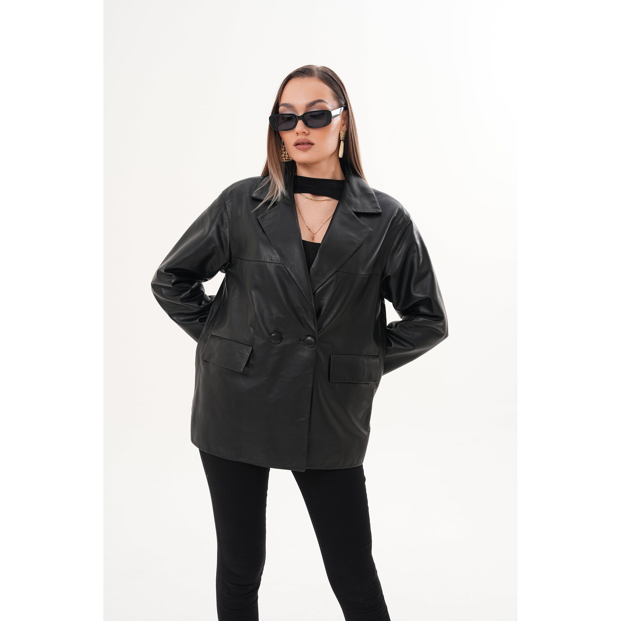 The Viva Black Leather Women Jacket
