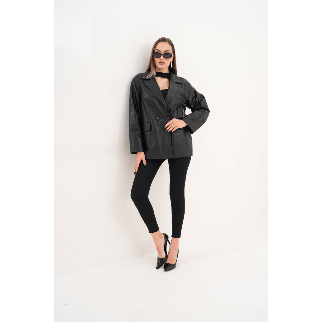 The Viva Black Leather Women Jacket