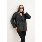 The Viva Black Leather Women Jacket
