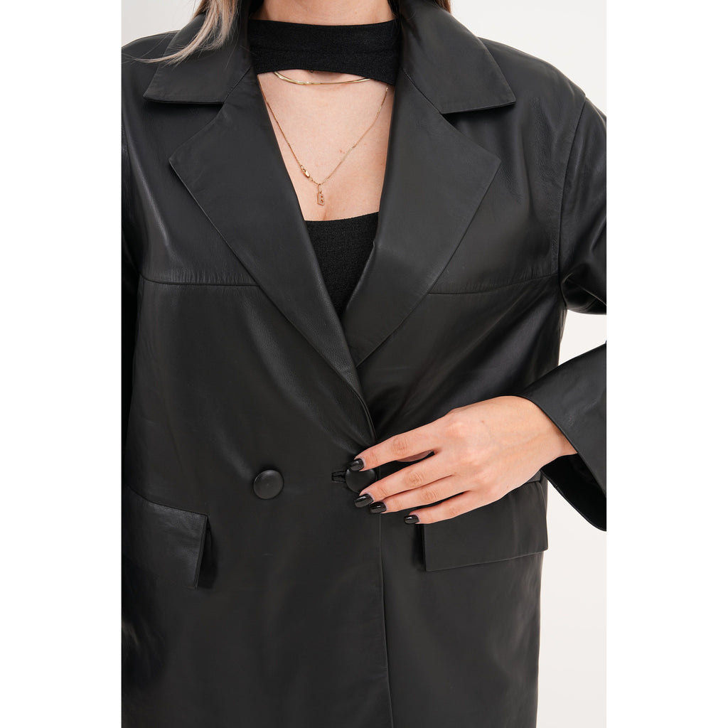 The Viva Black Leather Women Jacket