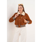 The Amber Shearling Collar Suede Women Leather Jacket
