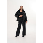 The Denali Black Shearling Leather Women Jacket