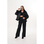 The Denali Black Shearling Leather Women Jacket