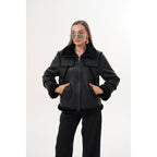 The Denali Black Shearling Leather Women Jacket
